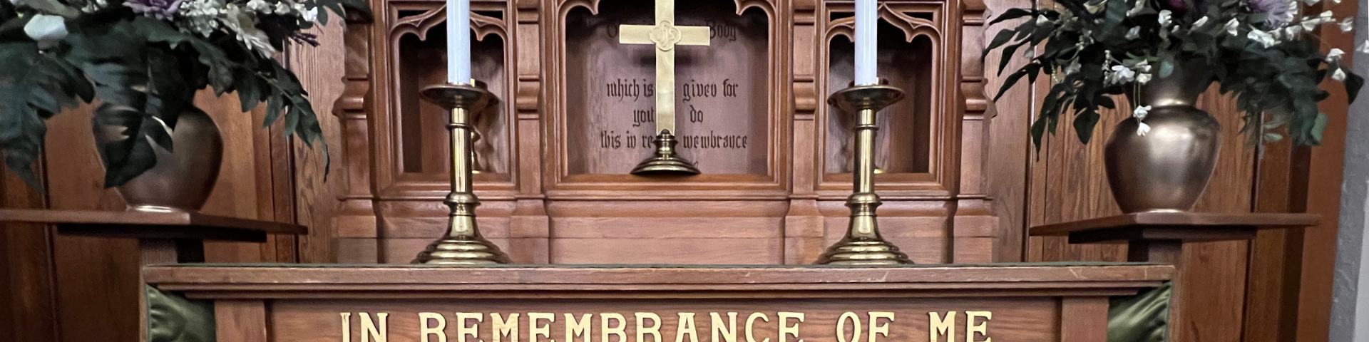 Close up of Grace United Methodist Church altar