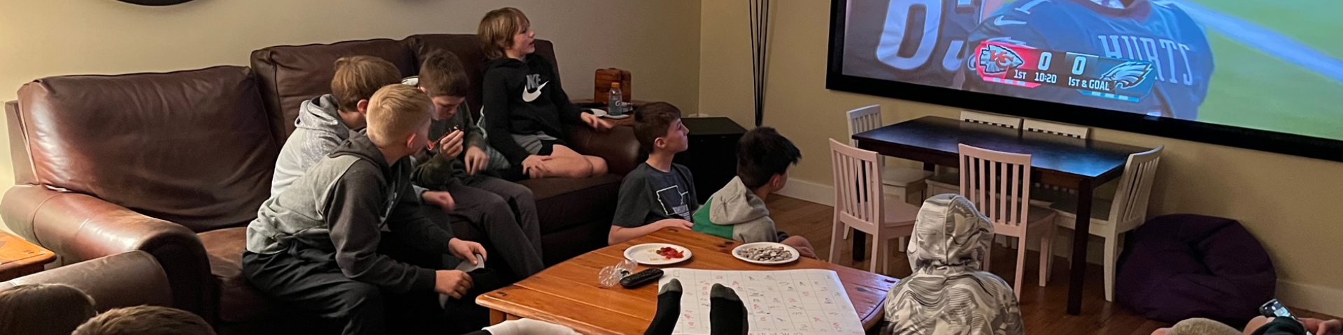 Youth Group watching football